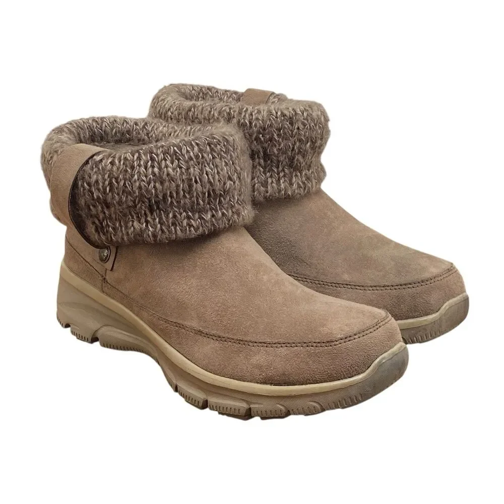 Skechers‎ Booties Sz 6.5 Relaxed Fit Cooled Memory Foam Taupe